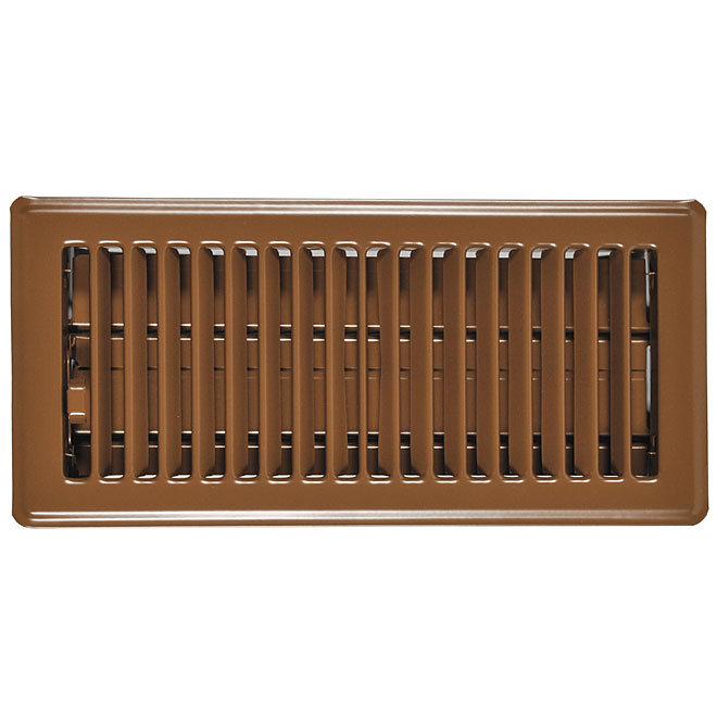 Imperial Louvered Floor Register - Steel - Powder-Coat Brown - 3-in H x 10-in W