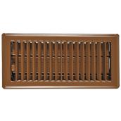 Registre de plancher à clapets Imperial, acier thermolaqué au fini brun, 10 po de long x 3 po de large