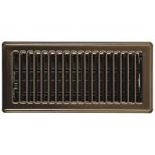 Imperial Steel Louvered Floor Register - Electroplated - Antique Brass - 3-in H x 10-in W