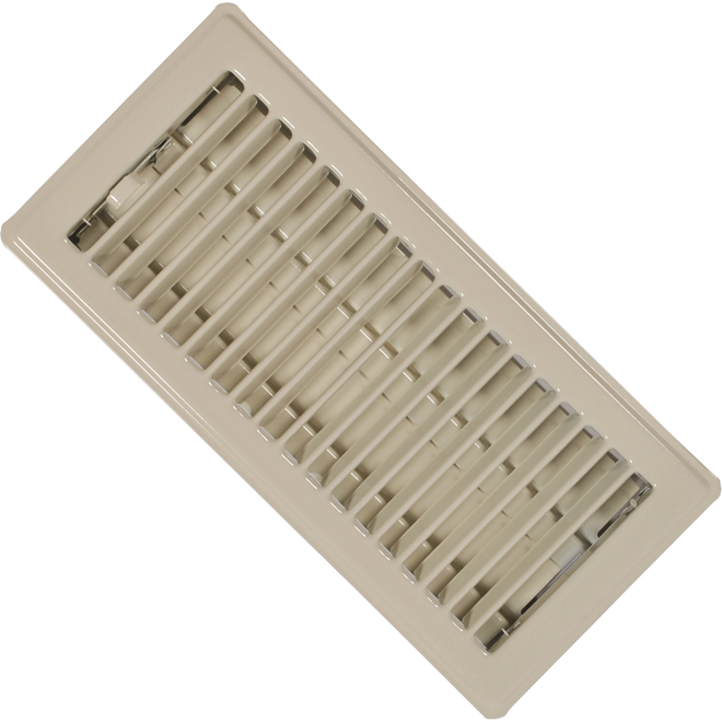 Imperial Steel Louvered Floor Register - Almond - Powder-Coated - 2 1/4-in H x 12-in W