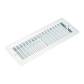 Imperial Steel Louvered Ceiling Vent Register - White - Powder-Coat Painted Finish - 4-in H x 10-in W