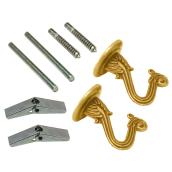 Swag Hook Kit - Wall and Ceiling - Brass