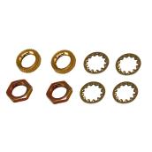 Atron Assorted Locknuts - 2 Hexagonal - 4 Steel Lock Washers - 2 Knurled Brass - 8-Pack