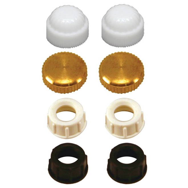 Portfolio 2-Pack Black Polished Brass - Plastic Turn Knob Kit