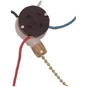 Atron 3-Speed Ceiling Fan Switch with Pull Chain - Plastic and Metal - Multi-Color - 4-Wires - 1 Per Pack