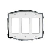 Atron 3-Gang 1-Pack White and Chrome Decorator Standard Wall Plate