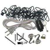 Atron Swag Light Kit - 12-ft Oval Black Chain - 15-ft Cord - 2 Swag Hooks - Hardware Included