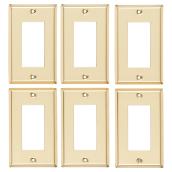 "Decora" Wall Plate - Rocker - Metal - 6/PK - Brass