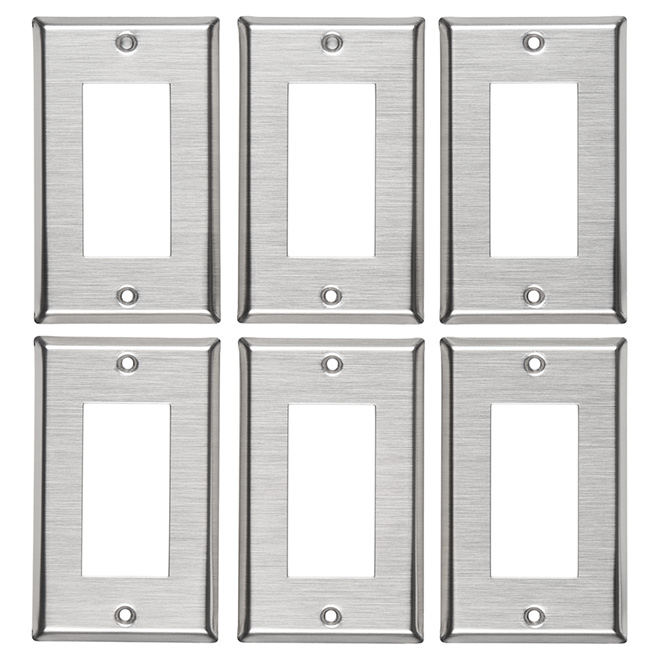 Atron Decora Wall Plate Rocker Metal 6 Pk Brushed Nickel 2 167r6 Ro Rona - What Is A Decora Wall Plate