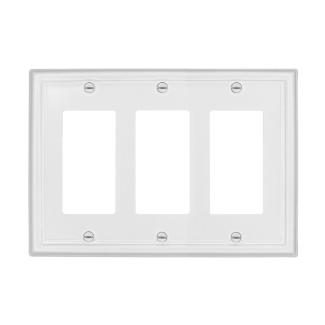 Atron 3-Gang 1-Pack White Decorator Standard Wall Plate