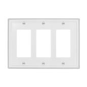 Plaque murale triple décorative standard Atron, blanc (1/pqt)