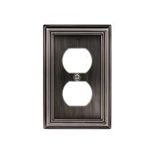 Atron 2-Gang 1-Pack Pewter Duplex Standard Wall Plate