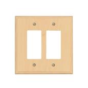 Atron 2-Gang 1-Pack Unfinished Wood Decorator Standard Wall Plate