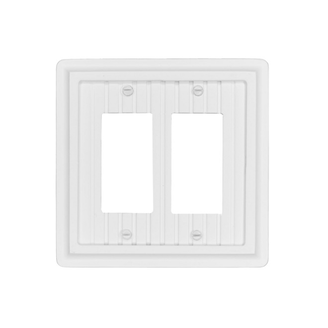 Atron 2-Gang 1-Pack White Wood Decorator Standard Wall Plate