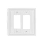 Atron 2-Gang 1-Pack White Wood Decorator Standard Wall Plate
