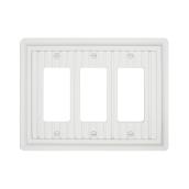 Atron 3-Gang 1-Pack White Wood Decorator Standard Wall Plate