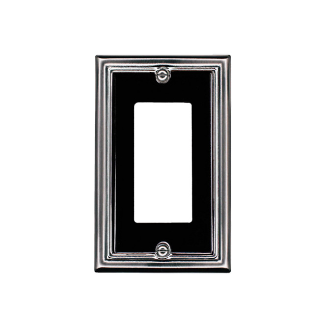 Plaque murale décorative simple Atron, standard, chrome et noir(1/pqt)