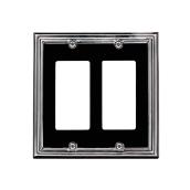 Plaque murale décorative double Atron, standard, chrome et noir (1/pqt)