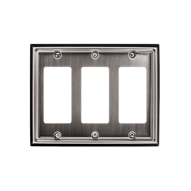 Atron 3-Gang 1-Pack Nickel Decorator Standard Wall Plate