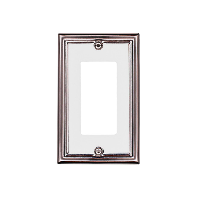 Plaque murale décorative simple Atron, standard, blanc et nickel (1/pqt)