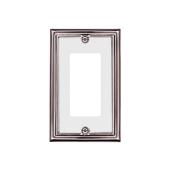 Atron 1-Gang 1-Pack White and Nickel Decorator Standard Wall Plate