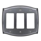 Atron 3-Gang 1-Pack Chrome Decorator Standard Wall Plate