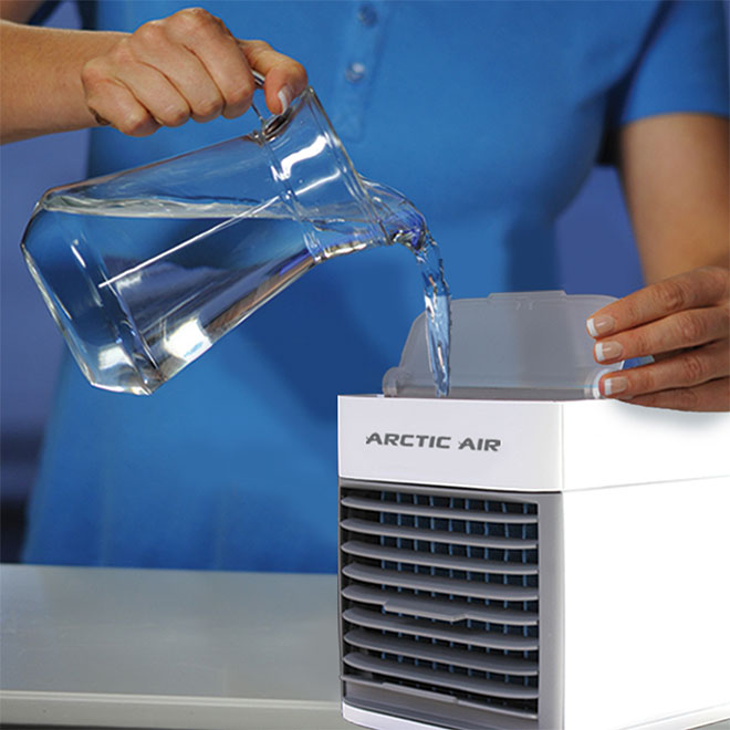 Refroidisseur d'air par évaporation Arctic Air, portatif, 3 vitesses, technologie Hydro-Chill, blanc