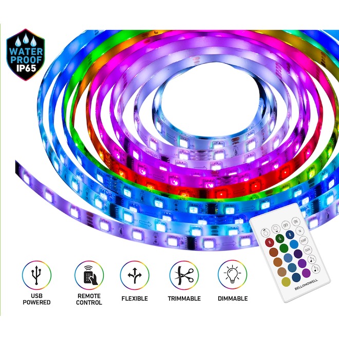 Bell + Howell Bionic 12-ft Colour-Changing LED Tape Light with USB Plug-In