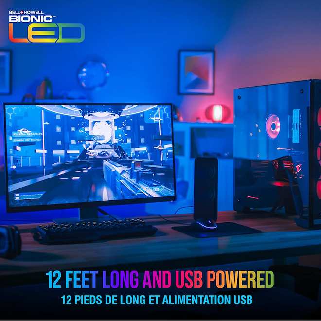 Bell + Howell Bionic 12-ft Colour-Changing LED Tape Light with USB Plug-In