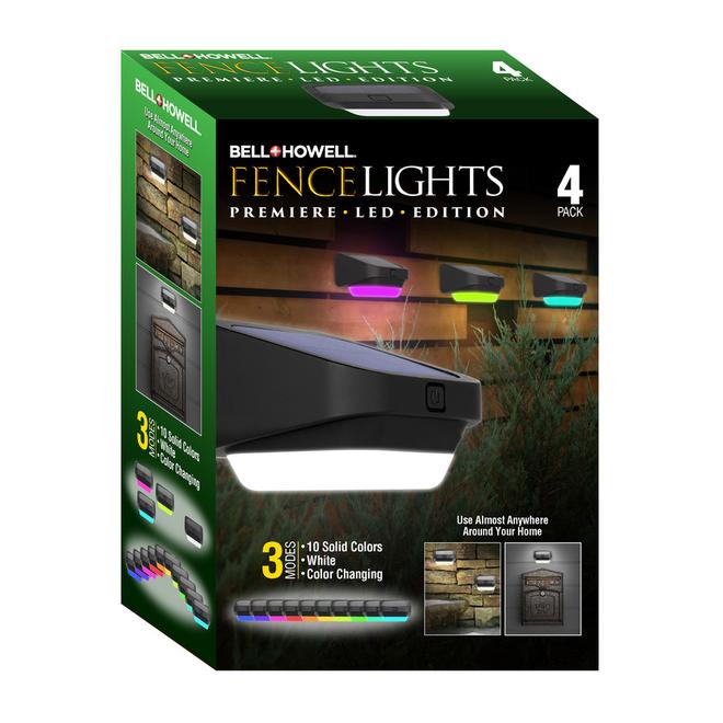 Bell + Howell 4-Pack Premiere 2-Watt Black Solar LED Fence Light
