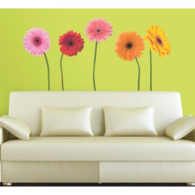 York Peel and Stick Wall Decals - Large Gerber Daisies - Removable - Assorted Size