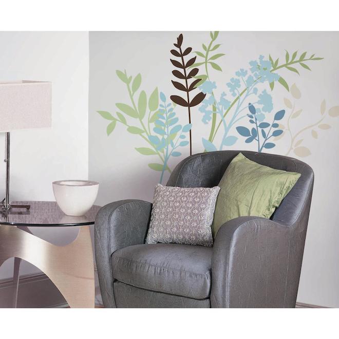 York Peel and Stick Wall Decals - Branches and Leaves - Multi-Colour - 5-in W x 19-in H