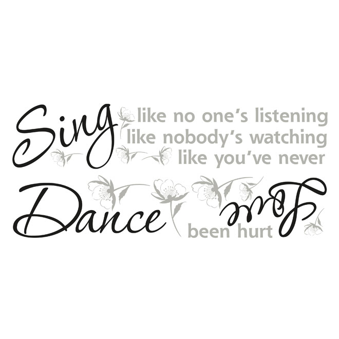 Peel and Stick Wall Decals - Dance, Sing, Love