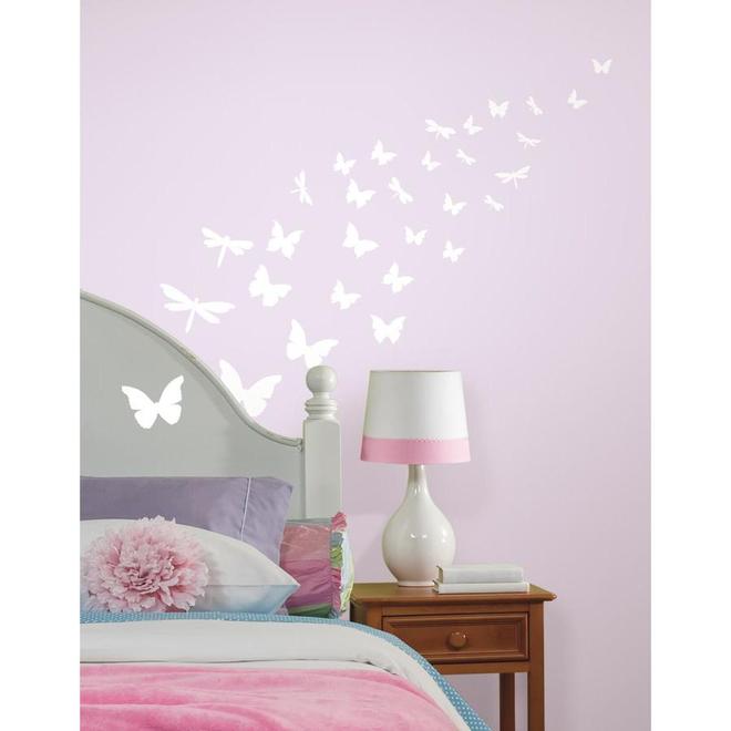 YORK RoomMates Peel & Stick Kids Butterfly & Dragonfly Wall Stickers  RMK1706SCS