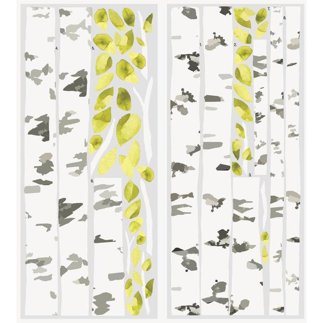 York Birch Trees Wall Decals 52-Piece