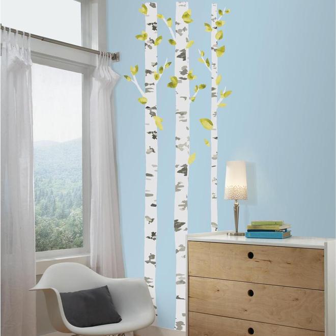 York Birch Trees Wall Decals 52-Piece