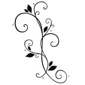 Appliques murales autocollantes « Butterfly and Scroll »