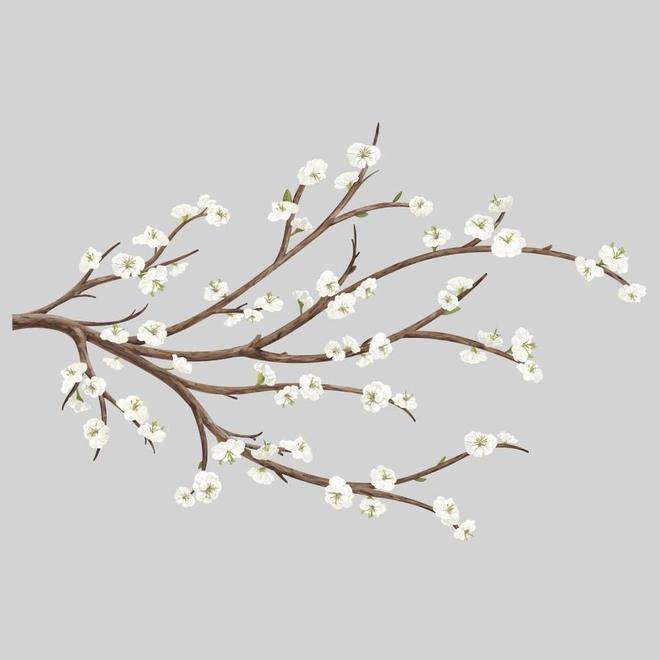 RoomMates White Blossom Branch Wall Decals