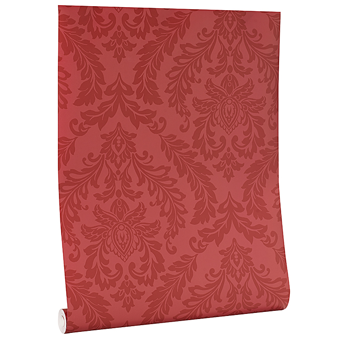 Wallpaper - Damask Motif - 20.5'' x 33' - 56 sq.ft. - Red