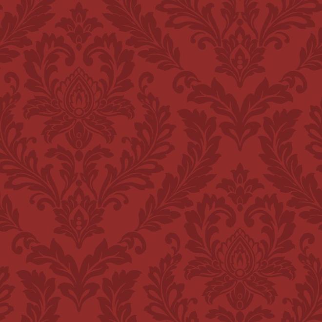 Wallpaper - Damask Motif - 20.5'' x 33' - 56 sq.ft. - Red