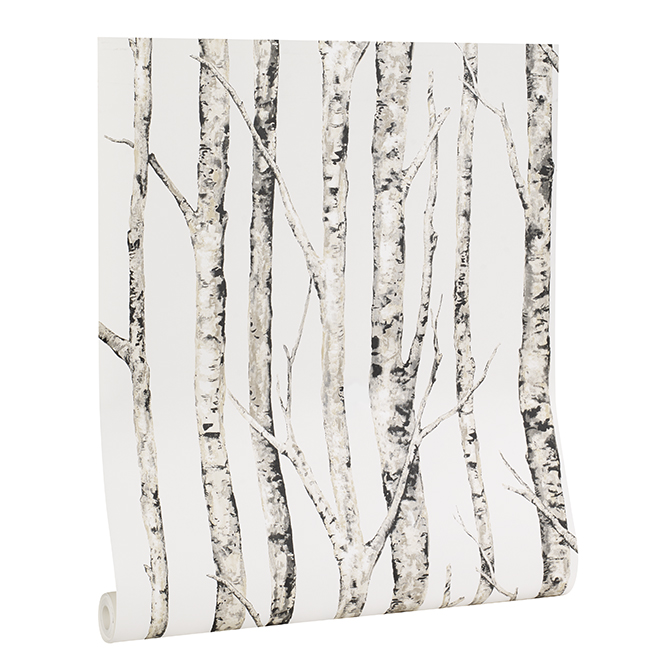 YORK Birch Tree Wallpaper, 33', Neutral White LW5835LW | RONA