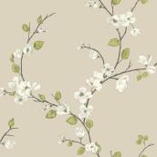 Papier peint York Wallcoverings cerisier en fleurs préencollé 56 pi², beige
