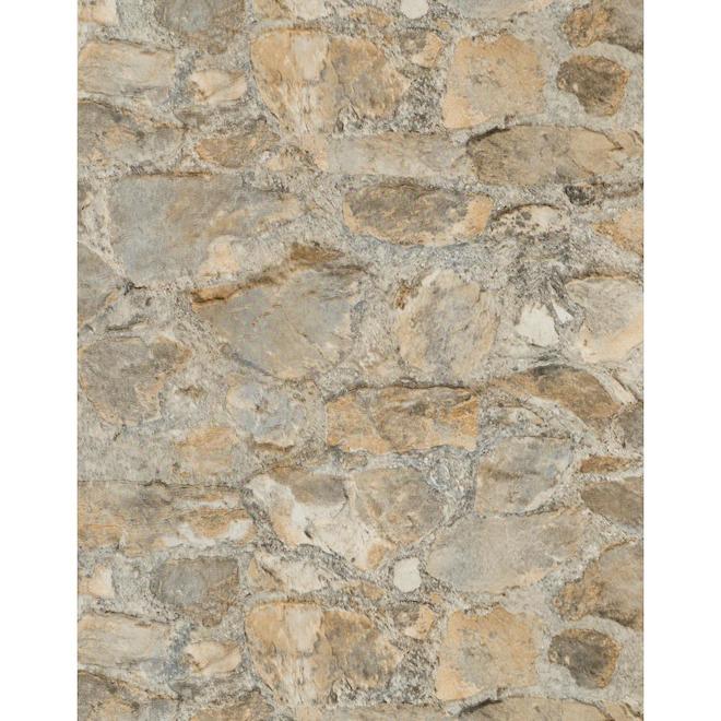 Stone Wallpaper - 33' - Gray and Tan