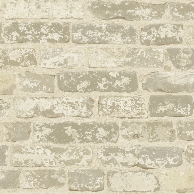 Weathered Brick Wallpaper - 33' - Gray