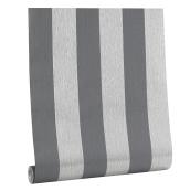Two-Color Stripe Wallpaper - 56 sq.ft. - Grey Tones