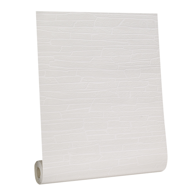 Papier peint blanc à peindre à motif de roches York Wallcoverings, préencollé, lavable, 56 pi²