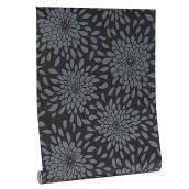 Papier peint à motif floral York Wallcoverings, noir et blanc, préencollé, 20,5 po l. x 33 po L.