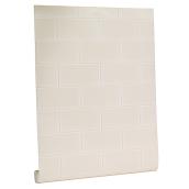 York Subway Tiles Motif Wallpaper - White - Washable - 20.5-in W x 33-in L