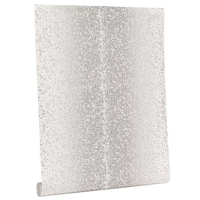 Papier peint motif techno York Wallcoverings, argent, décollable, 20,5 po l. x 33 po L.