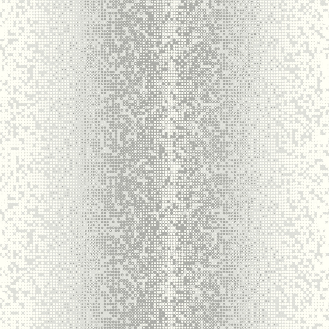 Papier peint motif techno York Wallcoverings, argent, décollable, 20,5 po l. x 33 po L.